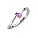 3 - Lucie 4.10 mm Bold Round Amethyst and Pink Sapphire 2 Stone Promise Ring 