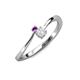 3 - Lucie 4.10 mm Bold Round Amethyst and White Sapphire 2 Stone Promise Ring 