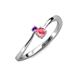 3 - Lucie 4.10 mm Bold Round Amethyst and Pink Tourmaline 2 Stone Promise Ring 