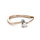 2 - Lucie 4.10 mm Bold Round Blue Topaz and White Sapphire 2 Stone Promise Ring 