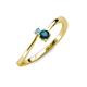 3 - Lucie 4.10 mm Bold Round Blue Topaz and London Blue Topaz 2 Stone Promise Ring 