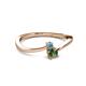 2 - Lucie 4.10 mm Bold Round Blue Topaz and Lab Created Alexandrite 2 Stone Promise Ring 