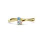 1 - Lucie 4.10 mm Bold Round Blue Topaz and Diamond 2 Stone Promise Ring 
