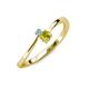 3 - Lucie 4.10 mm Bold Round Blue Topaz and Yellow Diamond 2 Stone Promise Ring 