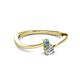 2 - Lucie 4.10 mm Bold Round Blue Topaz and Diamond 2 Stone Promise Ring 