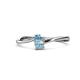 1 - Lucie 4.10 mm Bold Round Blue Topaz and Aquamarine 2 Stone Promise Ring 