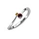 3 - Lucie 4.10 mm Bold Round Citrine and Red Garnet 2 Stone Promise Ring 