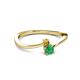 2 - Lucie 4.10 mm Bold Round Citrine and Emerald 2 Stone Promise Ring 