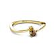 2 - Lucie 4.10 mm Bold Round Citrine and Smoky Quartz 2 Stone Promise Ring 