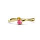 1 - Lucie 4.10 mm Bold Round Citrine and Pink Tourmaline 2 Stone Promise Ring 
