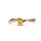 1 - Lucie 4.10 mm Bold Round Citrine and Yellow Sapphire 2 Stone Promise Ring 