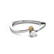 2 - Lucie 4.10 mm Bold Round Citrine and White Sapphire 2 Stone Promise Ring 