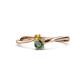 1 - Lucie 4.10 mm Bold Round Citrine and Lab Created Alexandrite 2 Stone Promise Ring 