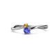 1 - Lucie 4.10 mm Bold Round Citrine and Tanzanite 2 Stone Promise Ring 