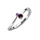 3 - Lucie 4.10 mm Bold Round Iolite and Red Garnet 2 Stone Promise Ring 