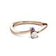 2 - Lucie 4.10 mm Bold Round Iolite and White Sapphire 2 Stone Promise Ring 