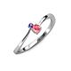 3 - Lucie 4.10 mm Bold Round Iolite and Pink Tourmaline 2 Stone Promise Ring 
