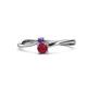 1 - Lucie 4.10 mm Bold Round Iolite and Ruby 2 Stone Promise Ring 