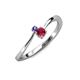3 - Lucie 4.10 mm Bold Round Iolite and Ruby 2 Stone Promise Ring 