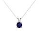 1 - Jassiel 5.00 mm Round Blue Sapphire Double Bail Solitaire Pendant Necklace 
