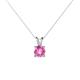 1 - Jassiel 5.00 mm Round Lab Created Pink Sapphire Double Bail Solitaire Pendant Necklace 