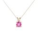 1 - Jassiel 5.00 mm Round Lab Created Pink Sapphire Double Bail Solitaire Pendant Necklace 
