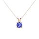 1 - Jassiel 5.00 mm Round Tanzanite Double Bail Solitaire Pendant Necklace 