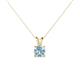 1 - Jassiel 5.00 mm Round Aquamarine Double Bail Solitaire Pendant Necklace 
