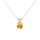 1 - Jassiel 5.00 mm Round Citrine Double Bail Solitaire Pendant Necklace 