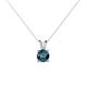 1 - Jassiel 5.00 mm Round Blue Diamond Double Bail Solitaire Pendant Necklace 