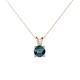1 - Jassiel 5.00 mm Round Blue Diamond Double Bail Solitaire Pendant Necklace 