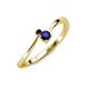 3 - Lucie 4.10 mm Bold Round Red Garnet and Blue Sapphire 2 Stone Promise Ring 