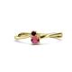 1 - Lucie 4.10 mm Bold Round Red Garnet and Rhodolite Garnet 2 Stone Promise Ring 