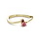 2 - Lucie 4.10 mm Bold Round Red Garnet and Rhodolite Garnet 2 Stone Promise Ring 