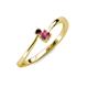 3 - Lucie 4.10 mm Bold Round Red Garnet and Rhodolite Garnet 2 Stone Promise Ring 