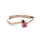 2 - Lucie 4.10 mm Bold Round Red Garnet and Rhodolite Garnet 2 Stone Promise Ring 