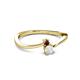 2 - Lucie 4.10 mm Bold Round Red Garnet and White Sapphire 2 Stone Promise Ring 