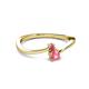 2 - Lucie 4.10 mm Bold Round Rhodolite Garnet and Pink Tourmaline 2 Stone Promise Ring 