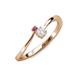 3 - Lucie 4.10 mm Bold Round Rhodolite Garnet and White Sapphire 2 Stone Promise Ring 