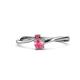 1 - Lucie 4.10 mm Bold Round Rhodolite Garnet and Pink Tourmaline 2 Stone Promise Ring 
