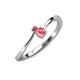 3 - Lucie 4.10 mm Bold Round Rhodolite Garnet and Pink Tourmaline 2 Stone Promise Ring 