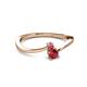 2 - Lucie 4.10 mm Bold Round Pink Tourmaline and Ruby 2 Stone Promise Ring 