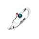 3 - Lucie 4.10 mm Bold Round Pink Tourmaline and London Blue Topaz 2 Stone Promise Ring 