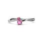 1 - Lucie 4.10 mm Bold Round Pink Tourmaline and Pink Sapphire 2 Stone Promise Ring 