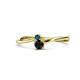 1 - Lucie 4.10 mm Bold Round London Blue Topaz and Black Diamond 2 Stone Promise Ring 