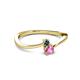 2 - Lucie 4.10 mm Bold Round London Blue Topaz and Pink Sapphire 2 Stone Promise Ring 