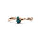 1 - Lucie 4.10 mm Bold Round London Blue Topaz 2 Stone Promise Ring 