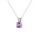 2 - Jassiel 5.00 mm Round Amethyst Double Bail Solitaire Pendant Necklace 