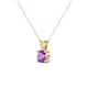 2 - Jassiel 5.00 mm Round Amethyst Double Bail Solitaire Pendant Necklace 