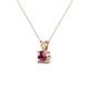 2 - Jassiel 5.00 mm Round Rhodolite Garnet Double Bail Solitaire Pendant Necklace 
